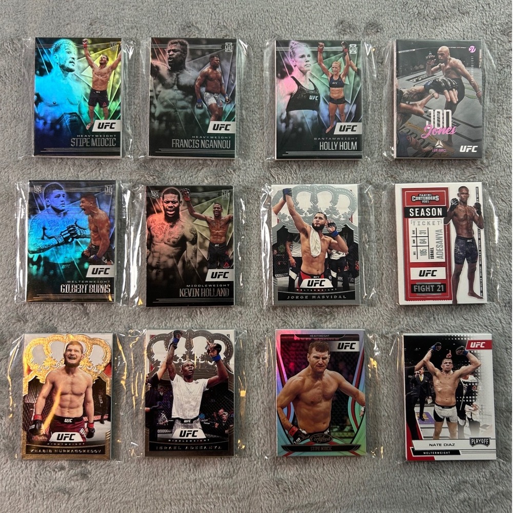 Panini UFC Trading Card Lot Illusions Crown Royale Adesanya Khabib Miocic Diaz